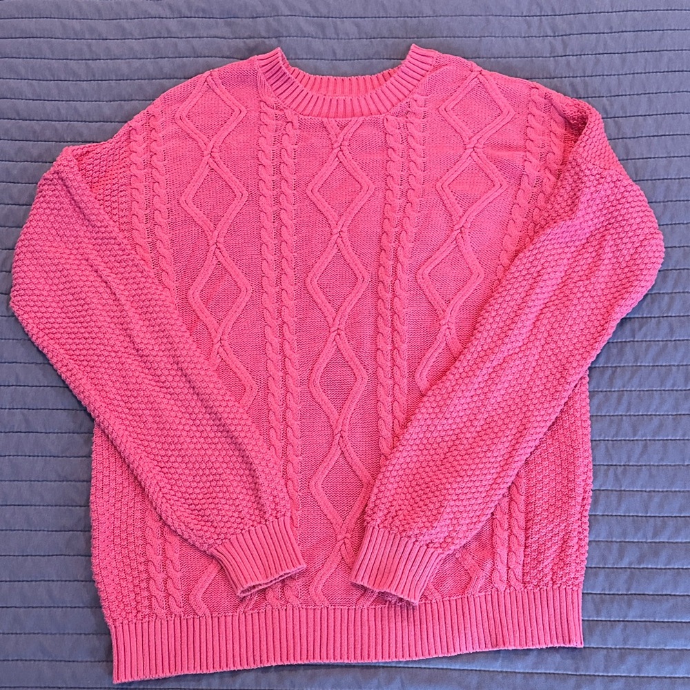 Hollister Vibrant Pink Knit Sweater